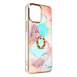 Avizar Coque iPhone 11 Pro Bi-matière avec Bague de maintien Motif marbre - multicolore