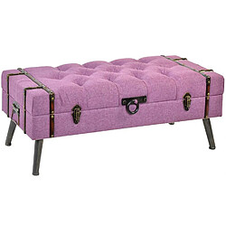 Pegane Banquette Coffre en métal et MDF coloris fuchsia - Longueur 102 x Profondeur 42 x Hauteur 40,5 cm