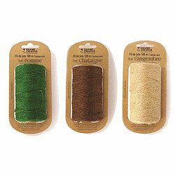 Graines Creatives 3 bobines de fil de jute 100 m x 2 mm - Nature