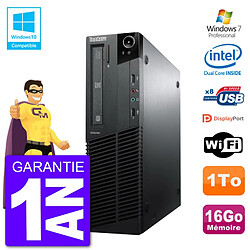 PC Lenovo ThinkCentre M82 SFF G640 RAM 16Go Disque Dur 1To Graveur DVD Wifi W7 - Occasion