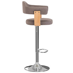 Avis vidaXL Tabourets de bar lot de 2 taupe bois courbé et tissu