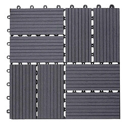 Mendler Carreaux en WPC Rhone, aspect bois pour terrasse,11 carreaux à 30x30cm=1m² ~ Premium, anthracite rectangulaire