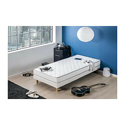 DEKO DREAM Matelas 90 x 190 cm + couette 140 x 200 cm + oreiller mousse ferme 60 x 60 x 16 cm