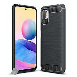 Htdmobiles Coque silicone gel carbone pour Xiaomi Redmi Note 10 5G + film ecran - NOIR