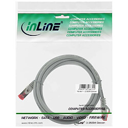 Câble de raccordement InLine® S / FTP PiMF Cat.6 250 MHz sans cuivre halogène gris 0.3m