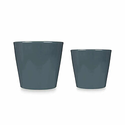 Ibergarden Set de pots 2 Pièces Ø 22 cm Ø 28 cm Anthracite Argile