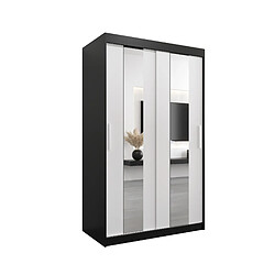 Abiks Meble Armoire Pole à portes coulissantes 200/120/62 2 portes (noir/blanc)