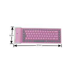 YP Select Clavier flexible sans fil Bluetooth étanche Roll Up Silicon rose pas cher