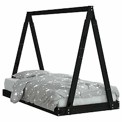 Maison Chic Lit simple Cadre de lit pour enfant,Lit d'Enfant Moderne noir 80x160 cm bois de pin massif -MN29222