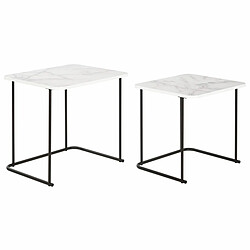 Avis Jeu de 2 tables DKD Home Decor Blanc Noir Métal Bois MDF 51 x 43 x 49 cm