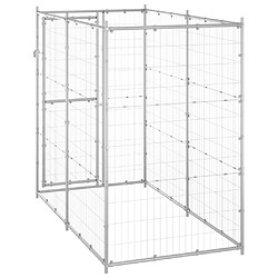 Avis vidaXL Chenil extérieur pour chiens Acier galvanisé 110x220x180 cm