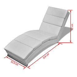 Maison Chic Chaise longue de jardin| Bain de soleil Relax | Transat Blanc Similicuir -GKD40467 pas cher