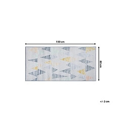 Beliani Tapis 150 x 80 cm gris et jaune YAYLA