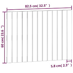 vidaXL Tête de lit murale Gris 82,5x3x60 cm Bois massif de pin pas cher