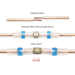 Acheter Wewoo 100 PCS AWG26-24 Connecteurs de fil bout à bout, thermorétractables, étanches, scellés, blanc Bornes à souder (Blanc)