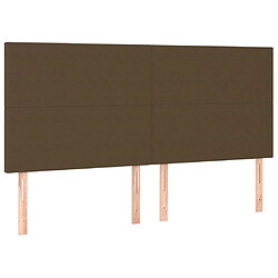 Avis vidaXL Tête de lit à LED Marron foncé 200x5x118/128 cm Tissu