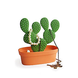 Qualy Porte bijoux cactus - Orange et vert 