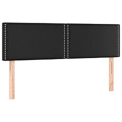 Maison Chic Lot de 2 Têtes de lit design pour chambre - Décoration de lit Noir 72x5x78/88 cm Similicuir -MN73063