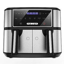 iceagle Friteuse à air chaud, Dual Zone, Airfryer KDF-5515DT ,10L, 2600W, 8 modes de cuisson,5L+5L