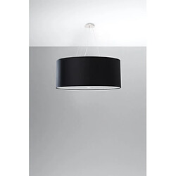 Luminaire Center Suspension Otto Verre,acier,tissu Noir 6 ampoules 120cm