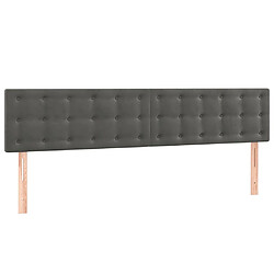 Maison Chic Lot de 2 Têtes de lit design pour chambre - Décoration de lit Gris foncé 100x5x78/88 cm Velours -MN58114