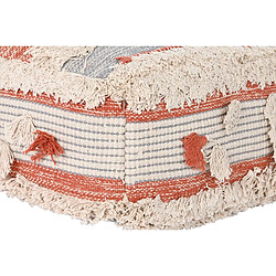 Pouf DKD Home Decor Rayures Orange Blanc 60 x 60 x 25 cm Boho