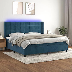 Sommier à lattes,Cadre à lattes de lit pour Adulte matelas et LED Bleu foncé 200x200 cm -MN67586