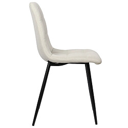 Avis Decoshop26 Lot de 2 chaises de salle à manger en tissu crème pieds métal noir mat style moderne CDS101109