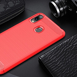 Wewoo Coque en TPU antichoc fibre de carbone texture brossée pour ASUS ZenFone Max (M2) (Rouge)