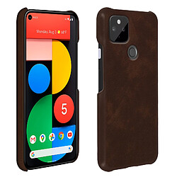 Avizar Coque Google Pixel 5 Protection Rigide Légère Aspect Cuir Vintage Marron