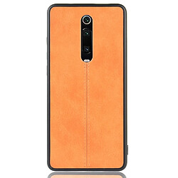 Wewoo Coque Pour Xiaomi Redmi K20 / k20 Pro Antichoc Couture Vache Motif Peau PC + PU + TPU Cas Orange