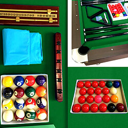 Simba BILLARD AMERICAIN 8FT SNOOKER TABLE DE BILLARD Vintage Vert + BANCS A CONTENEURS pas cher