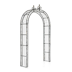 Decoshop26 Arche à rosiers pour jardin revêtue de fer hauteur 260 cm bronze vieilli MDJ10116