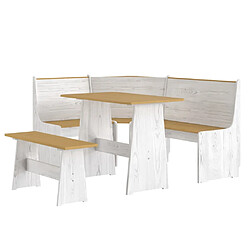 vidaXL Ensemble à manger REINE 3 pcs marron miel blanc bois pin massif