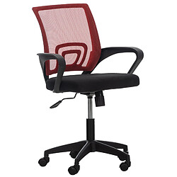 Decoshop26 Chaise de bureau sur roulettes avec accoudoirs hauteur réglable en microfibre rouge 10_0002361