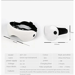 Universal Optique 3D Masseur oculaire Rétablissement de la myopie Lunettes EMS ACU Compression Soins oculaires Massage de la tête Rétablissement de la vision à 120 degrés en trois mois | Masseur oculaire | Masseur de la tête Massage