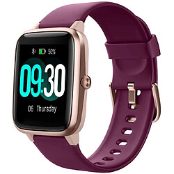 Chrono Montre Connectée Homme Femme Smartwatch Compatible Samsung Huawei Xiaomi Android iOS Podometre Montre Sport Cardiofrequencemetre Etanche IP68 GPS Partagé 13 Modes Sport Notification de Message,Rouge violet