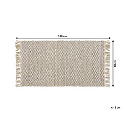 Beliani Tapis beige à carreaux 80 x 150 cm ZERDALI