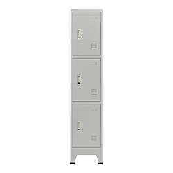 Avis Helloshop26 Casier de bureau armoire meuble de rangement pour bureau atelier chambre acier métallique avec 3 portes acier laqué 180 x 38 x 45 cm gris 03_0006347