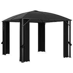 Avis vidaXL Tonnelle avec rideaux 300x300x265 cm Anthracite