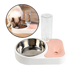 Avis Bols Pour Chiens Et Chats Ensemble De Bols D'eau Et De Nourriture Pour Animaux De Compagnie Bouteille D'eau Automatique Rose