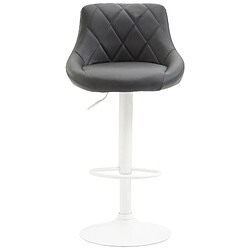 Avis Decoshop26 Tabouret de bar en synthétique gris pivotant avec repose-pieds métal blanc coutures décoratives TDB10592