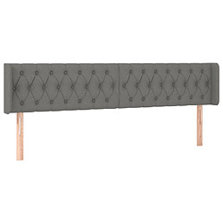 vidaXL Tête de lit avec oreilles Gris foncé 183x16x78/88 cm Tissu