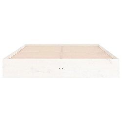 Maison Chic Lit adulte - Lit simple Cadre de lit,Structure du lit Contemporain blanc bois massif 200x200 cm -MN12074 pas cher