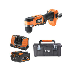 Pack AEG 18V - Perceuse-visseuse d'angle Brushless Subcompact - Batterie 4.0 Ah - Chargeur - Caisse de rangement