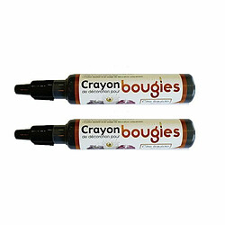 Graines Creatives 2 crayons cire liquide pour bougie - Noir