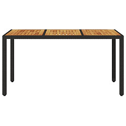 Acheter Maison Chic Table de jardin | Table d'extérieur et dessus en bois d'acacia noir résine tressée -GKD21685