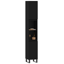 Avis Maison Chic Armoire de salle de bain,Meuble de rangement,Meuble haut noir 30x30x190 cm bois d'ingénierie -GKD939166