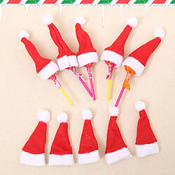 20Pcs Mini Lollipop Lollypop Santa Claus Chapeaux Cap Wrap Décor de Fête de Noël pas cher