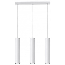 Luminaire Center Suspension LAGOS acier blanc 3 ampoules